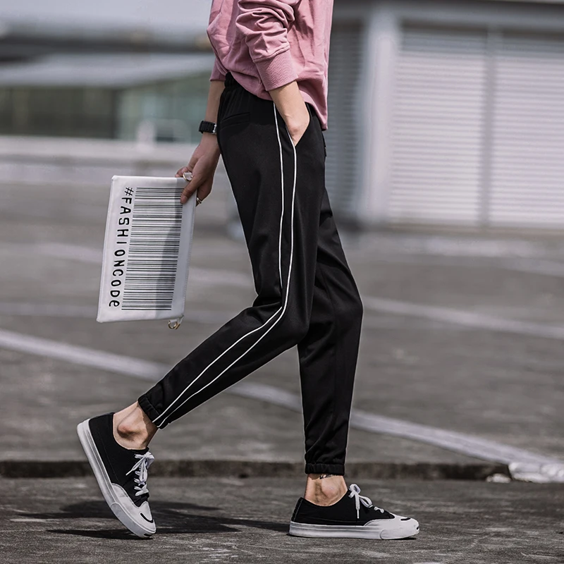 2018 Summer New Foot Vitality Elastic Beam Feet Nine Casual Pants Personality Fashion Classic Tide Men's Simple Popular Youth 2018 Summer New Foot Vitality Elastic Beam Feet Nine Casual Pants Personality Fashion Classic Tide Men's Simple Popular Youth