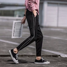 2018 Summer New Foot Vitality Elastic Beam Feet Nine Casual Pants Personality Fashion Classic Tide Men's Simple Popular Youth 2018 Summer New Foot Vitality Elastic Beam Feet Nine Casual Pants Personality Fashion Classic Tide Men's Simple Popular Youth