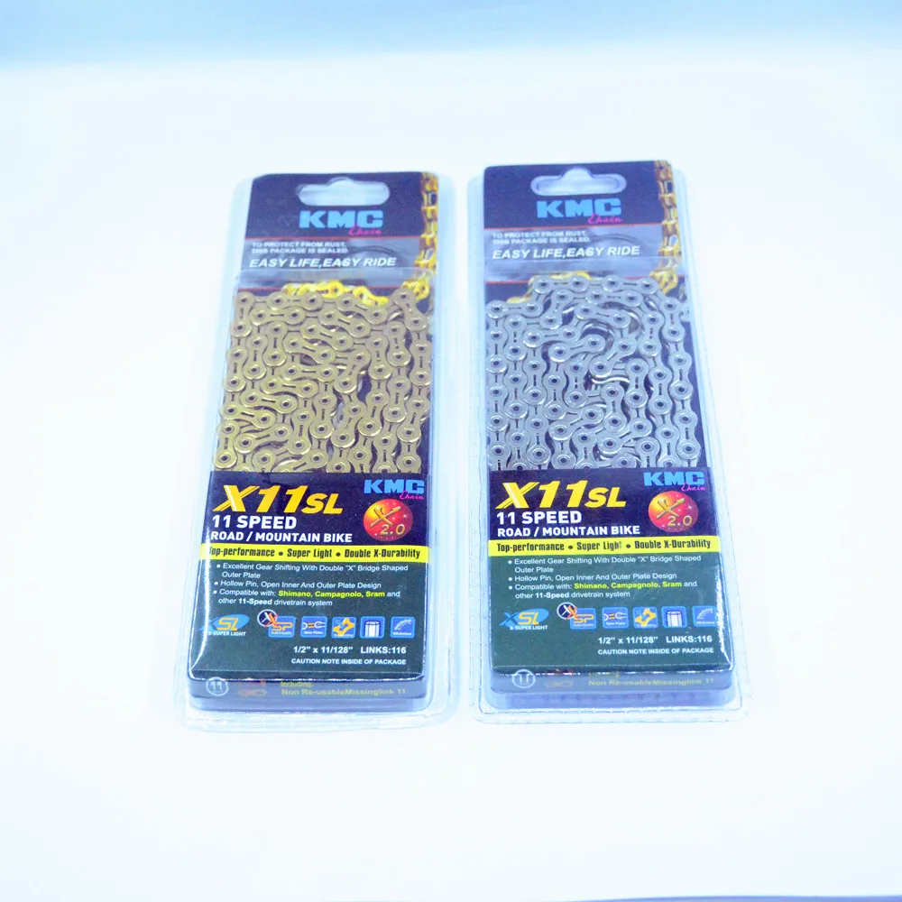 

Original Kmc X11SL 11 Speed Road Gold Chain Bicycle Hollow Chain Cycling Bicycle Bike Parts MTB Mountain Bike Chain