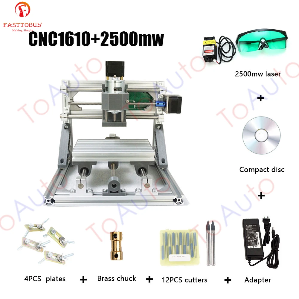 CNC Laser Engraving Machine CNC1610 110-240VAC 160*100*40mm 9000rpm for Plastics/Wood/Acrylic/PVC/PCB Mini CNC Engraving Machine