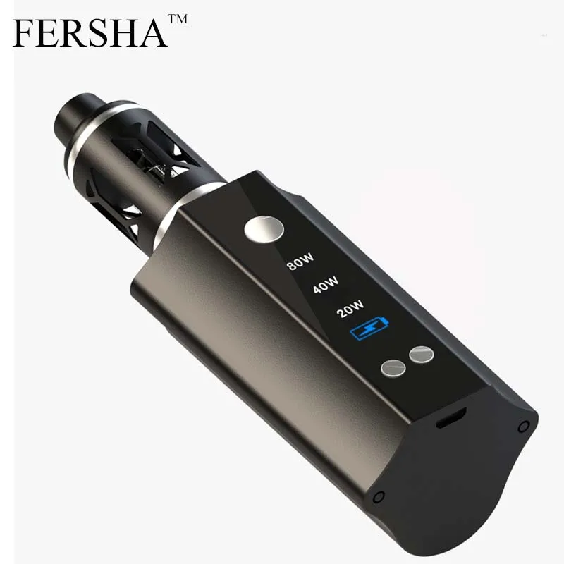 

FERSHA Electronic Cigarette 80W Adjustable vape mod box kit 2200mah 0.5ohm battery 3ml tank e-cigarette Big smoke atomizer vaper