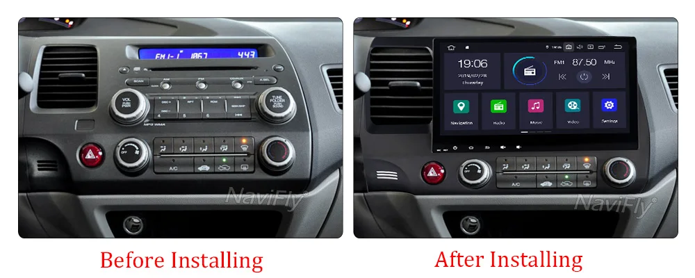 Excellent Android9.0 Car DVD GPS Multimedia Player For Honda Civic 2006-2011 car dvd Navigation radio Video Audio Car Player 8