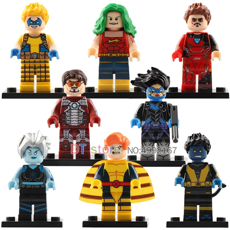 

50Pcs/Lot Legoed Super Heroes Building Blocks Killer Frost Iron Man Trickster Doctor Samson Banshee Children Toys WM6028