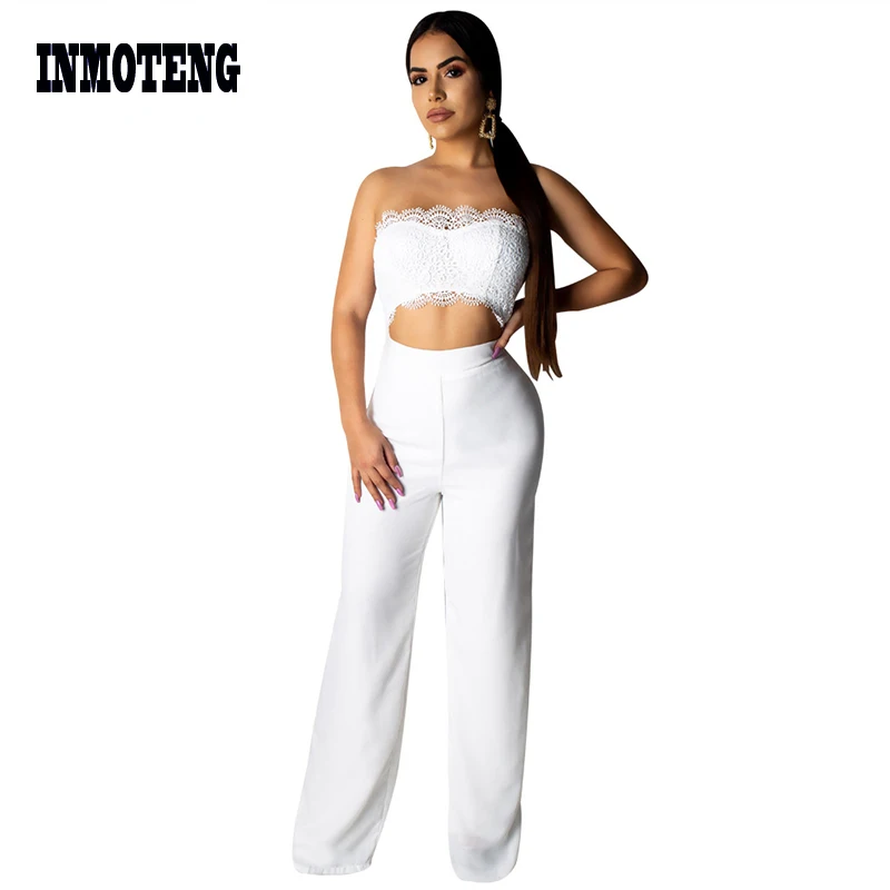 white tube top jumpsuit