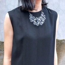 Оригинальное выдувное прозрачное ожерелье со стеклянным шариком ручной работы для женщин уникальное короткое колье с мыльными пузырями Femme Bjioux