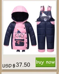 Winter Children Clothing Set Russia Baby Girl Snow Suit Sets Boy's Outdoor Sport Kids Down Coats Jackets+trousers-30degree