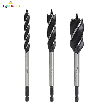 

Hex Power Tools Chuck BitsSpiral HSS Drills for Wood 10/16/25mm-25