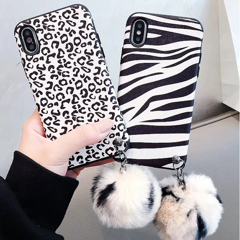 Fashion Cute white leopard horse soft case for iphone XR