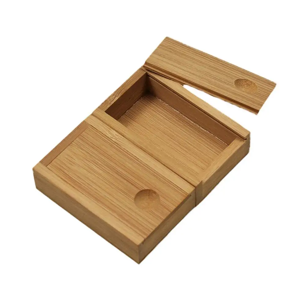 Bamboo Box Creative Desktop Organizer Wooden Storage Box Chess / Card / Playing Card Packaging Case 10.7x7.7x3.5CM Ready Stock