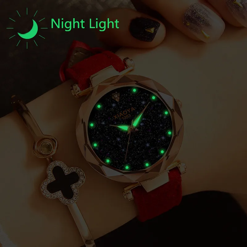 

Luxury Starry Sky Women Watches Fashion Noctilucous Woman Watch Casual Ladies Wristwatch Stylish Quartz Women Clock Reloj Mujer