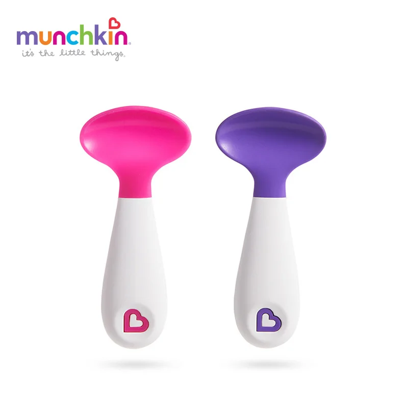 Munchkin 2Pcs Baby Feeding Spoon Explore Nature Soft Material Comfortable Easy For Babies Eat Exercise Used By Right Left Hands