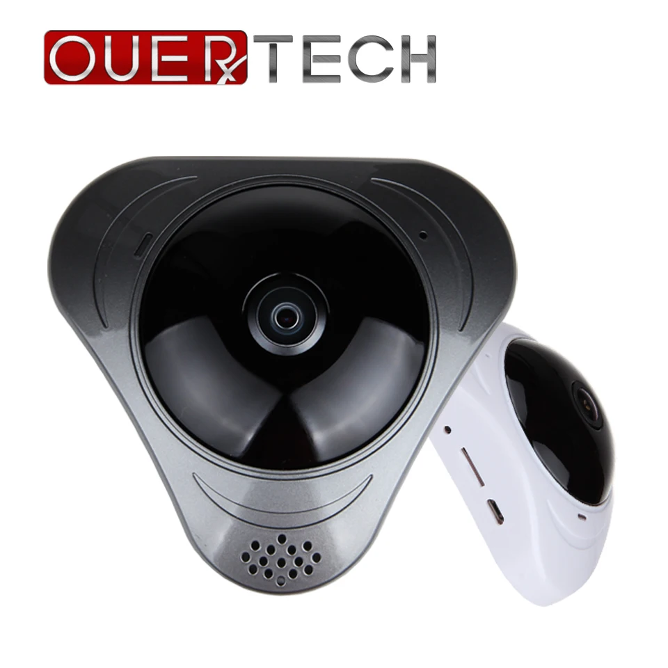 OUERTECH полный обзор WIFI 360 градусов двухсторонняя аудио панорамная 1.3MP ночное