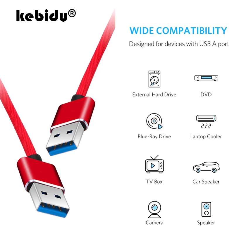 Kebidu Usb Тип кабеля кабель со штыревыми соединителями на обоих концах для
