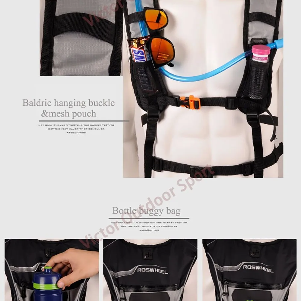 Flash Deal Roswheel Waterproof Cycling Backpack MTB Bike Hydration Backpack Lightweight Sport Travel Backpack Water Bag Mochila Hidratacion 12