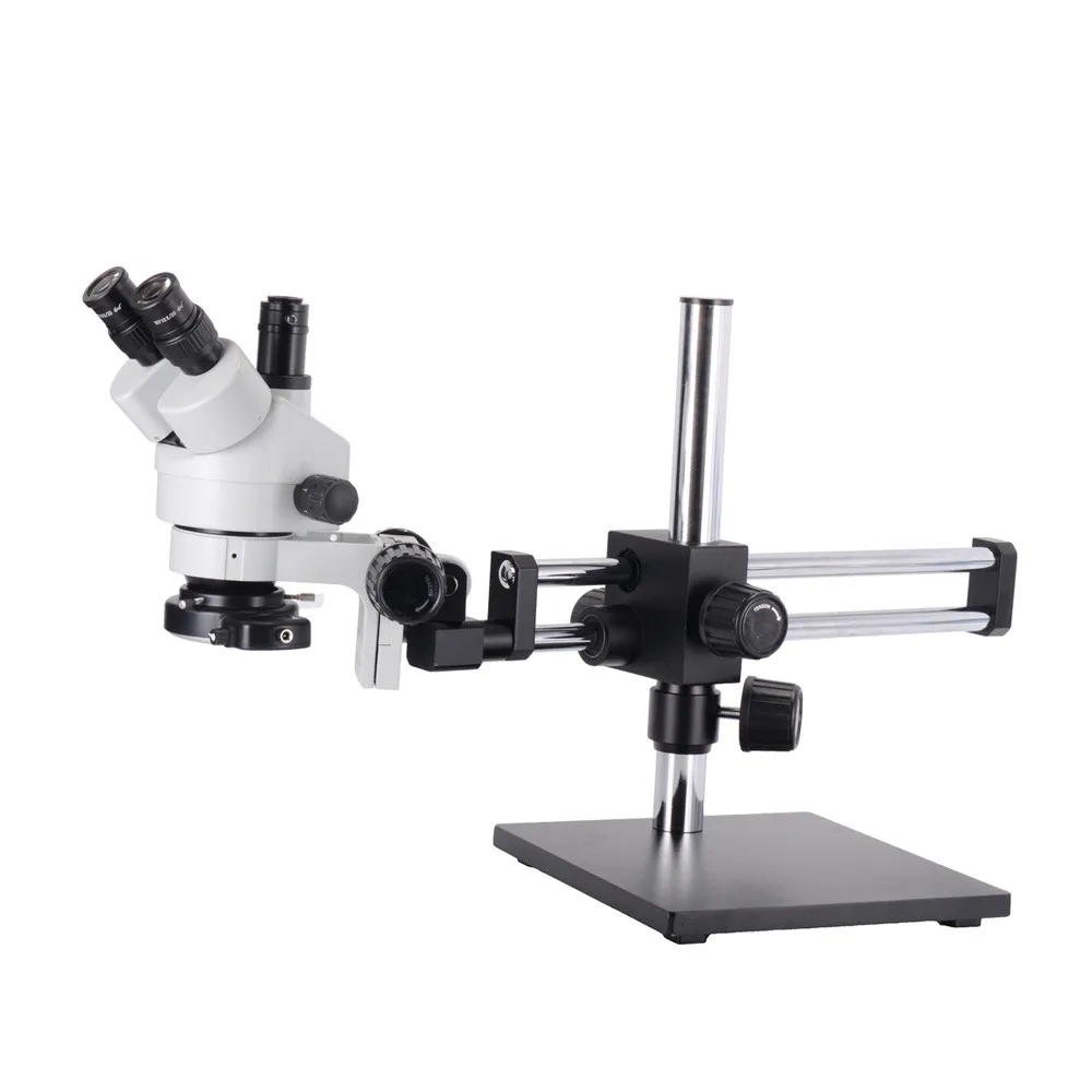 

Hayear Simul-Focal 7X~45X Trinocular Stereo Microscop Universal Bracket Arms Double Boom Stand 56 LED Light MICROSCOPE Set