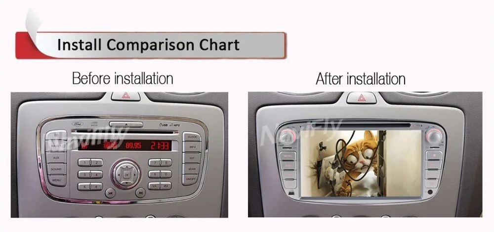 Perfect In stock 2DIN Car DVD Player GPS Navi for Ford Focus Mondeo Galaxy Kuga with Audio Radio Stereo Head Unit BT RDS Free MAP MIC 8