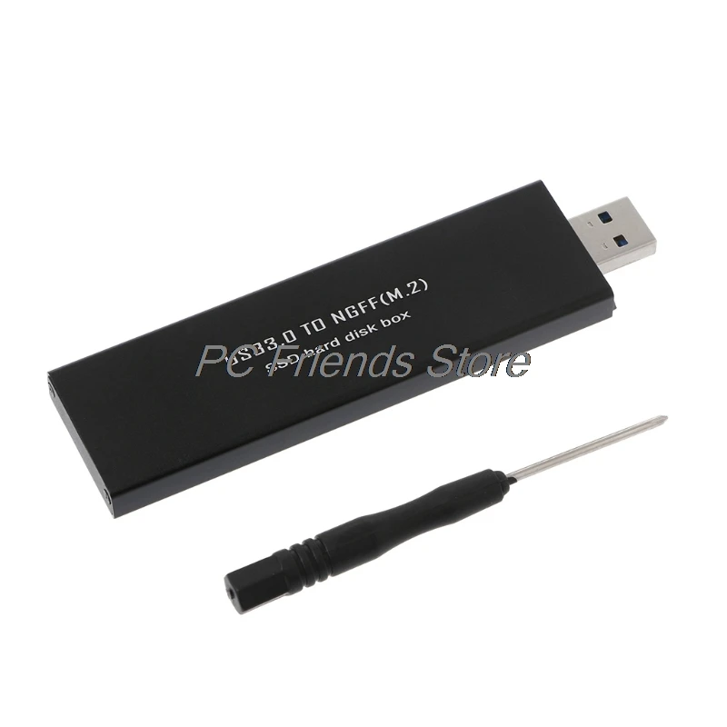 

Black USB3.0 to SATA Based 2280 M.2 NGFF SATA SSD Portable Enclosure Storage Box-PC Friend