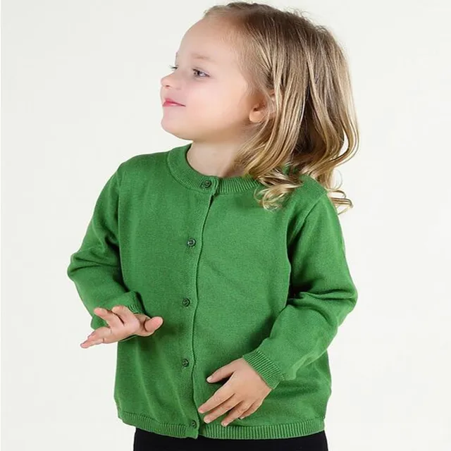 Little Girls Clothing ,Grey Knitt Cotton Baby Girls Sweater ,Solid