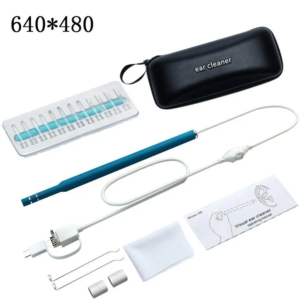 Chanseon эндоскоп для чистки ушей 3 в 1 USB HD визуальная Ушная ложка 5,5 мм Мини эндоскоп камера Android PC ушной палочки отоскоп бороскоп - Цвет: Blue-1