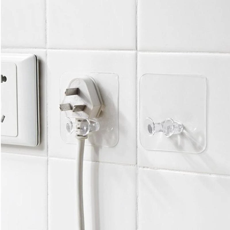 5pcs Wall Storage Hook Power Plug Socket Holder Wall Adhesive Hanger Home Office