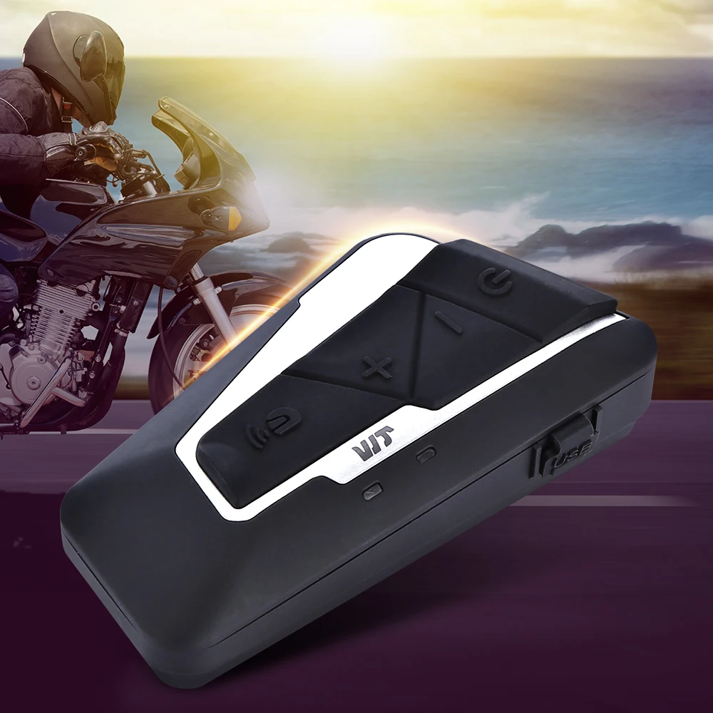 

T9S Motorcycle Helmet Bluetooth Intercom 1200M Intercom Distance Waterproof Bluetooth 3.0 and CSR BC5 Chip 15 Hours Working Time