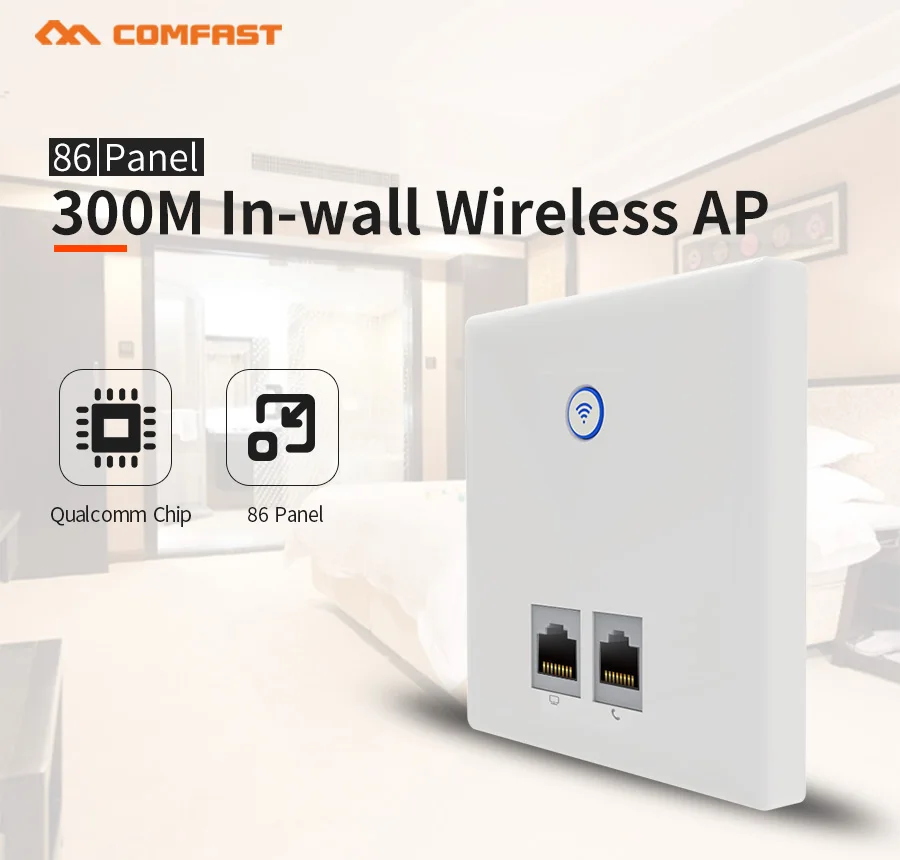 COMFAST 300 Мбит/с в стене беспроводной AP CF-E535N Wi-Fi маршрутизатор с 2* RJ45 порт 2* RJ11 порт мини-коммутатор Поддержка 48 В POE адаптер питания