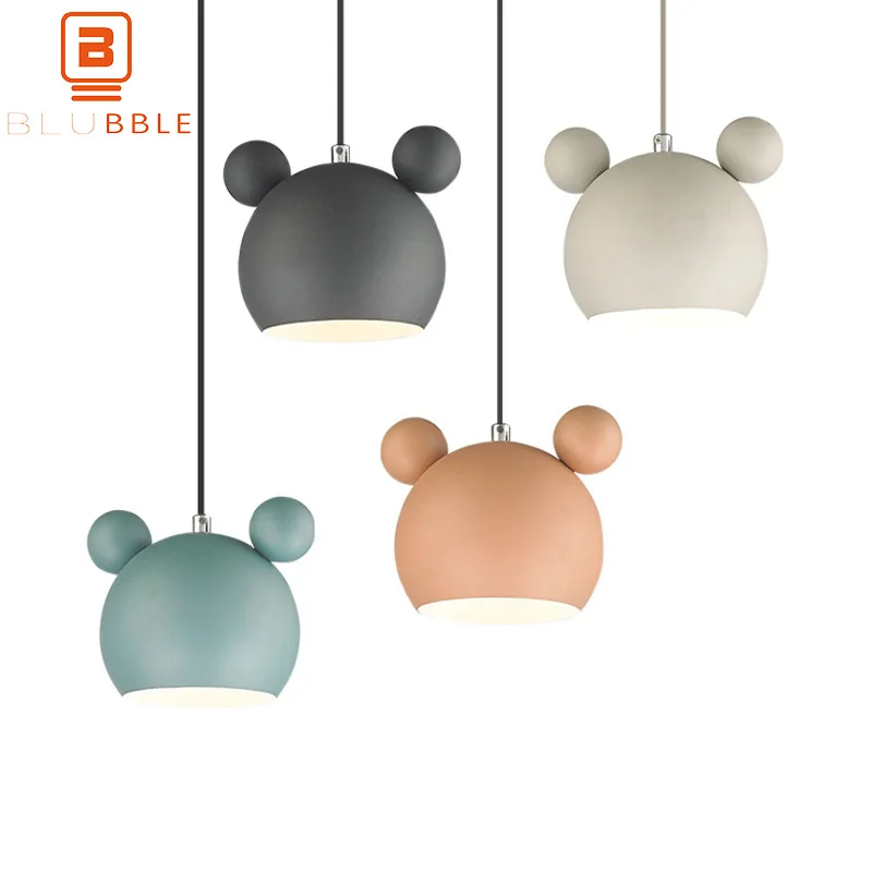 

BLUBBLE Cartoon Panda Pendant Lights Makron Modern Pendant Lamp AC 110-240V Pendant Lights Semicircle Bedroom Parlor Hanglamp