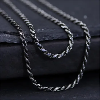 

5 Sizes Available Solid 925 Sterling Silver 2mm Width Long Chain Necklaces vintage Thai silver plaque