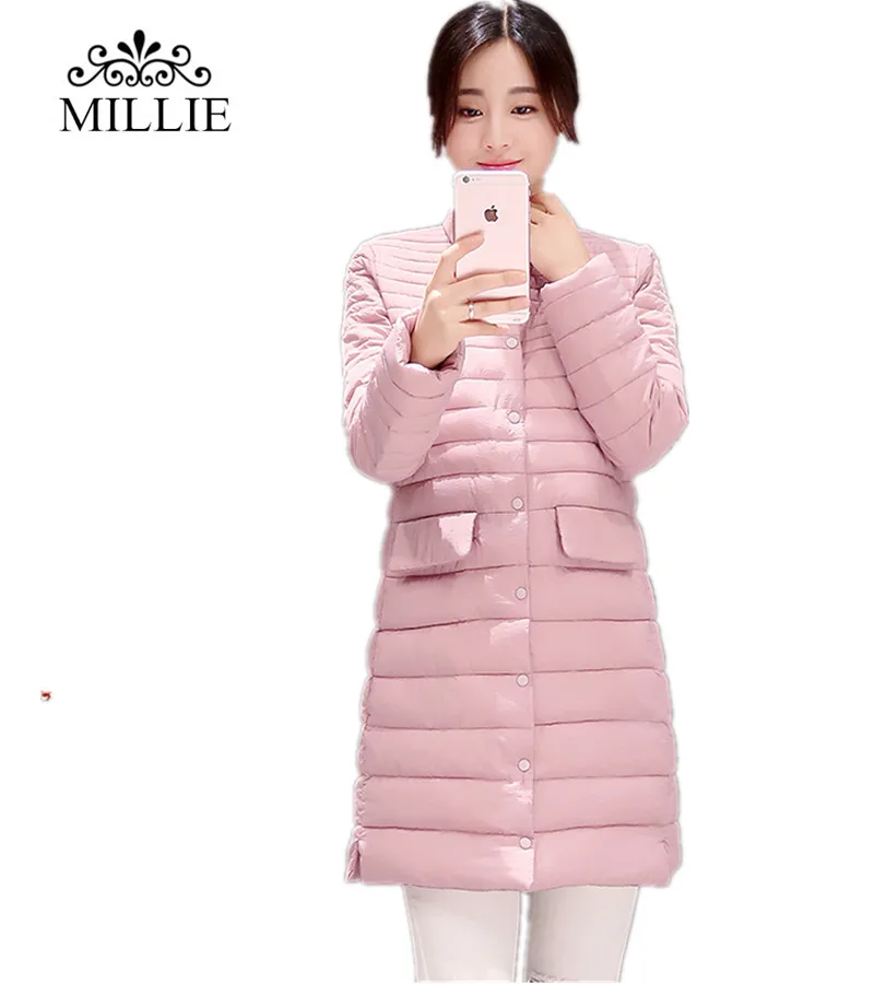 2016 New Fashion Women Winter Jacket Coat Down Medium-long Plus Size Jacket Female Outwear Ultralight Hooded Thin Coat