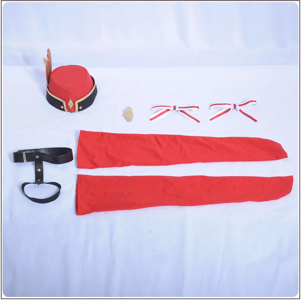 x_01 Game LoveLive!Sunshine!! Aqours Bremen Band Sakurauchi Riko Cosplay Costume Custom Red Pleated Skirt Dress Hairpin Socks Vest (7)