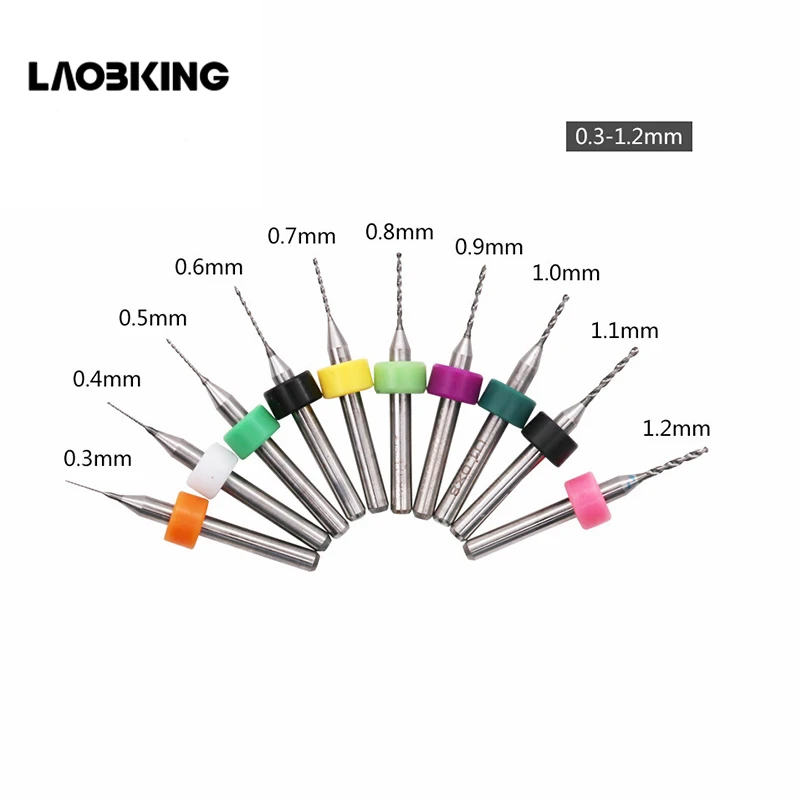 

10pcs PCB Drill Bits Kit Mini Tungsten Steel Carbide Drill Bit Set For Metal Woodworking Circuit Board CNC Instrument Tools