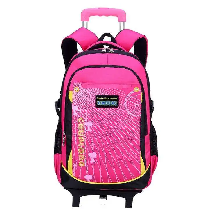 

Kids Travel Trolley Backpack On wheels Girls Trolley School bags Children's Detachable cute Rolling Bag School Backpacks for Boy