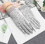 Женские летние короткие дизайнерские хлопковые перчатки женские тонкие летние анти-УФ перчатки для водителя с защитой от солнца R155 - Цвет: gray