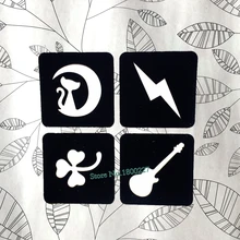 1 шт 4 стиля милые трафареты для татуировок хной женский боди-арт Аэрограф живопись шаблон татуировки гитара Кот лист флэш-тату трафареты