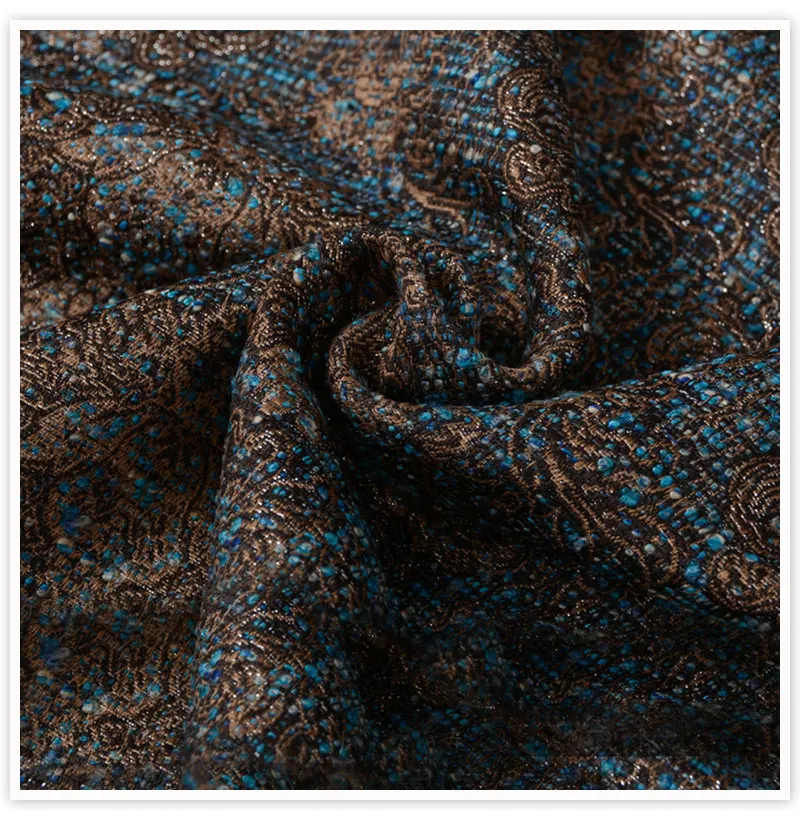 Американский стиль ретро цветок металлик жаккард твид шерстяная ткань для пальто платье tissu tecidos telas stoffen SP5680