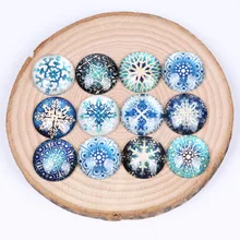 Onwear misturado floco de neve foto cabochons de vidro redondo 10mm 12mm 14mm 18mm 20mm 25mm diy joias descobertas