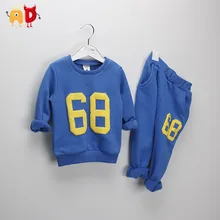 А. д. синий утолщение детские комплект мальчиков и девочек зима бархат свитер и брюки дети топы и брюки комплект одежды всё для детей одежда и аксессуары детская одежда пижама