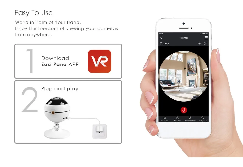 ZOSI Беспроводная ip-камера WiFi панорамная рыбий глаз камера видеонаблюдения 3MP Ultra HD 360 полный угол обзора Ангел VR CCTV камера