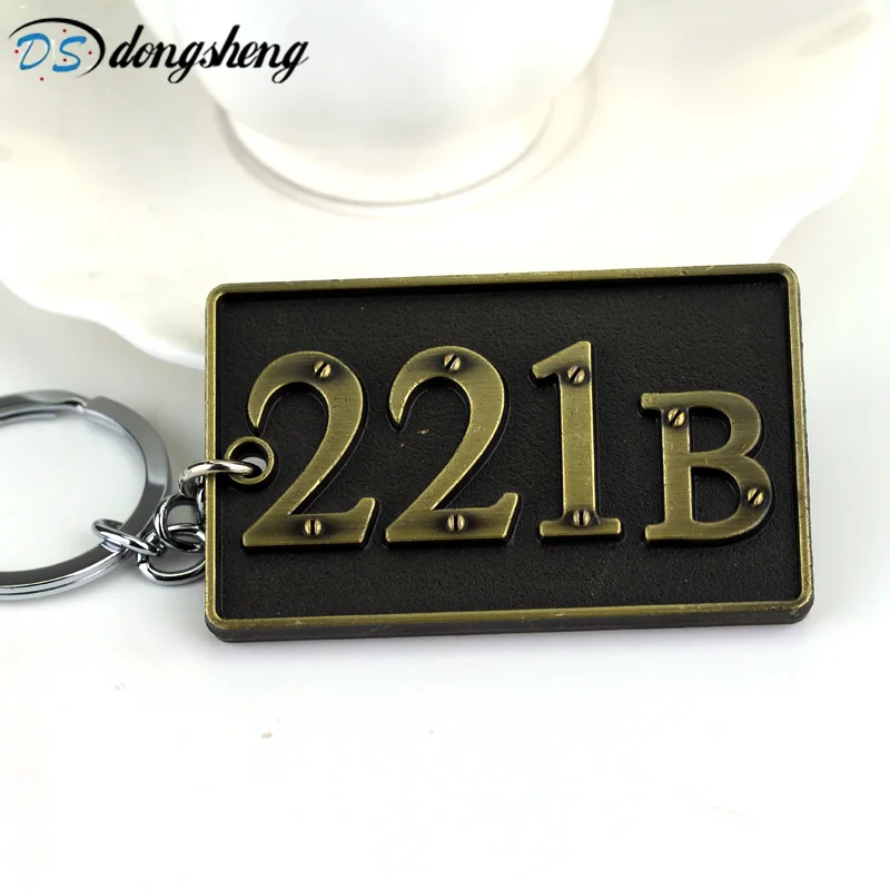 

Sherlock Holmes Keychain Sherlock 221B Logo Keychains Consulting Detective Key Ring Chain Holder For Fans Men Movie Jewelry -50