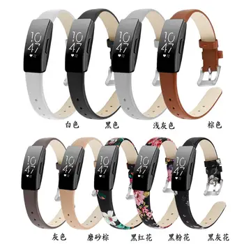 

Luxury Genuine Leather Replacement Strap for Fitbit inspire/inspire hr wrist bracelet watchstrap Black watch band High Quality