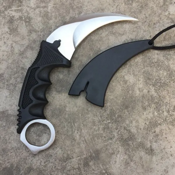 CS GO контр страйк черный нож Karambit шейный нож с оболочкой Тигр выцветание зуб настоящая игра нож с фабрики подарок