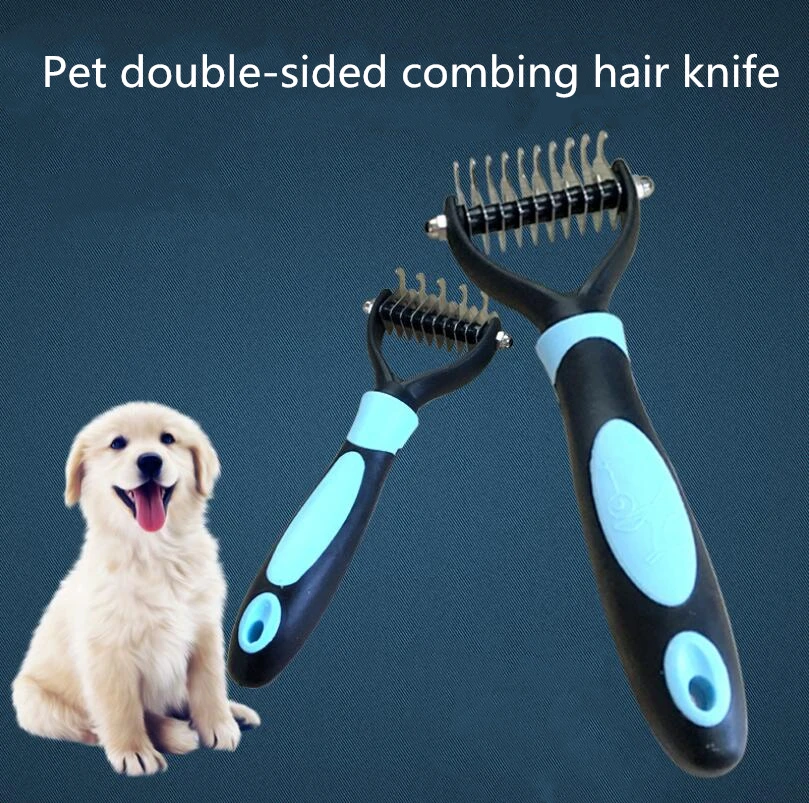 

Pet Fur Knot Cutter Remove Rake Grooming Shedding Brush Comb Rake Dog Cat