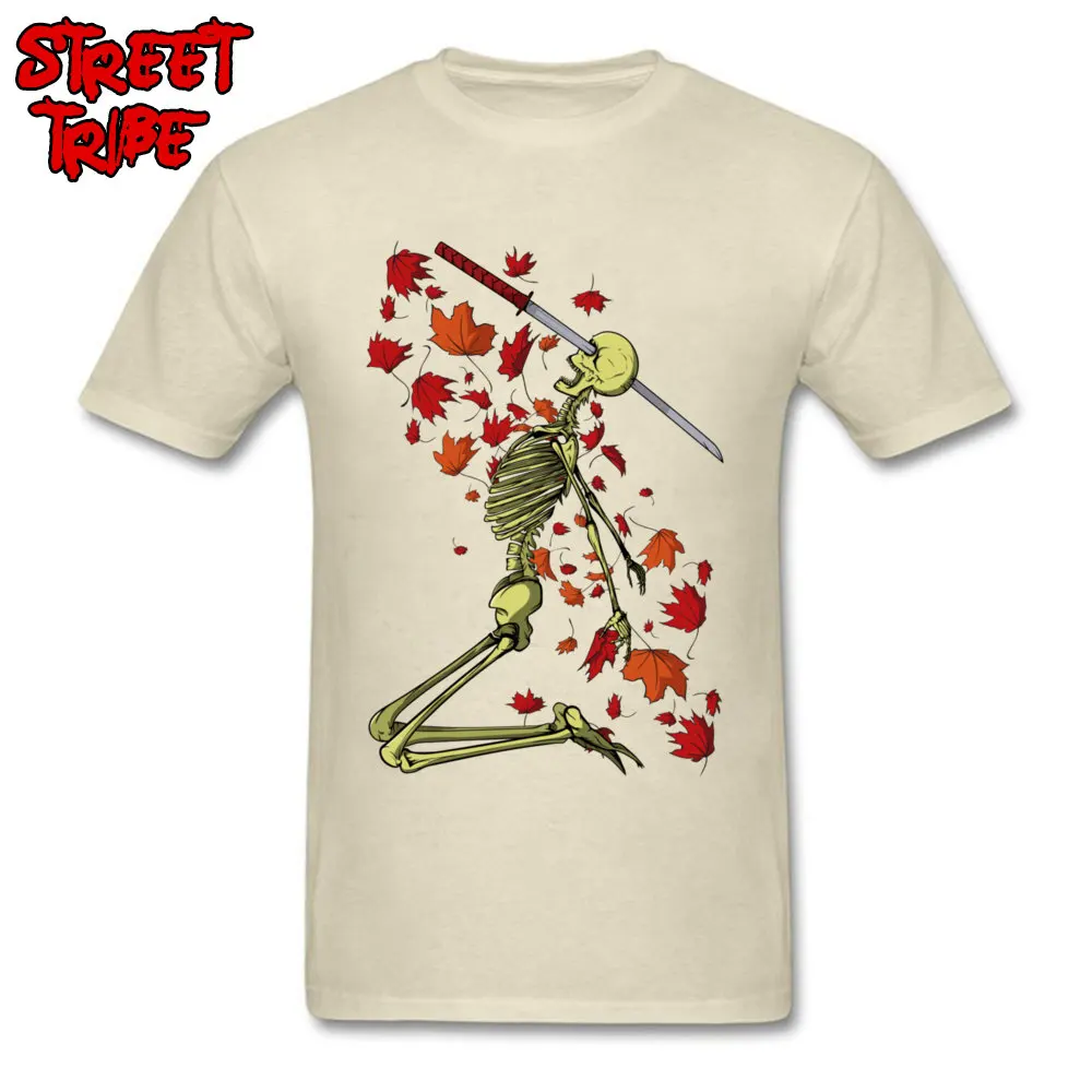 Autumn Fallen Thanksgiving Day Cotton Fabric O Neck Tops Shirts Short Sleeve Casual T-Shirt On Sale Custom Tshirts Autumn Fallen beige