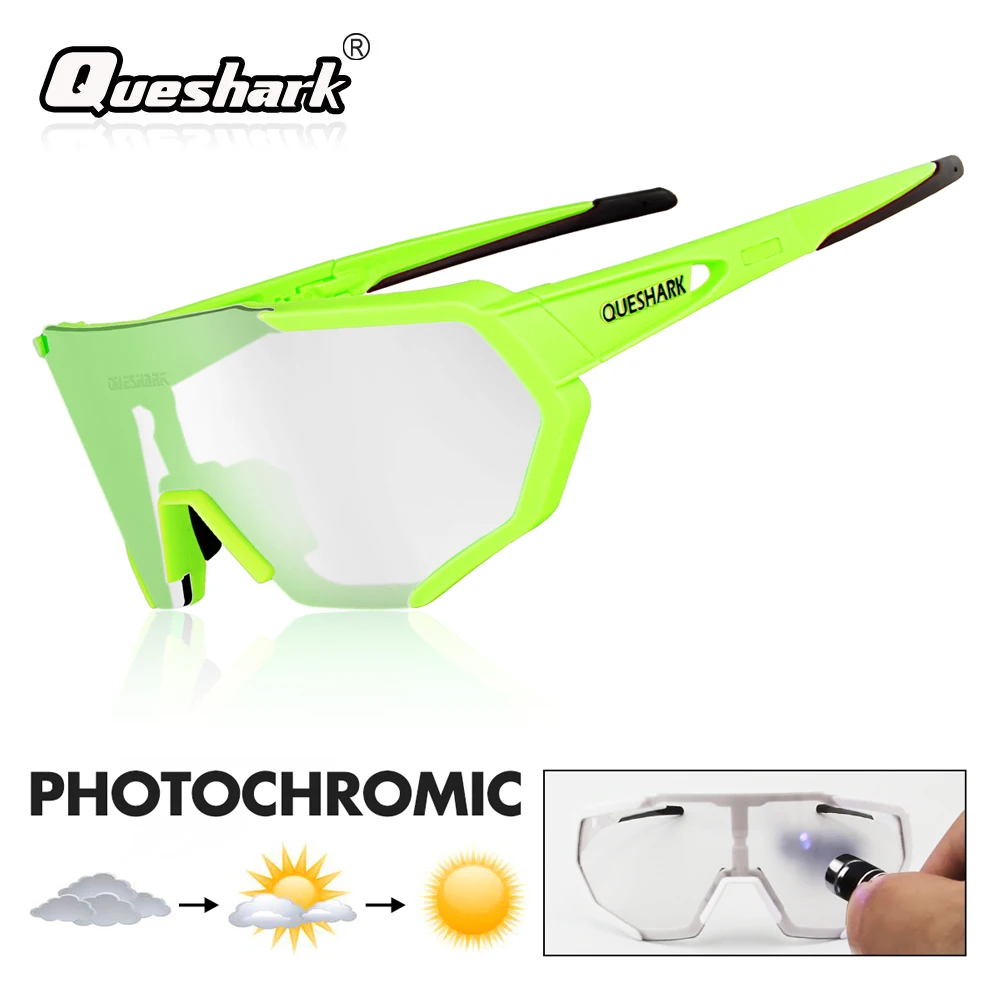 QUESHARK дизайн фотохромный велосипед очки для человека Для женщин велосипед очки велосипедные очки 4 линзы зеркальные UV400