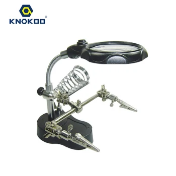 

Soldering Magnifying Glass LED Light 3.5X 12X Lens Auxiliary Clip Loupe Desktop Magnifier Third Hand Welding Repair Tool