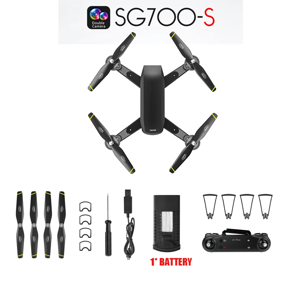 RC самолеты SG700-S игрушки, 720 p/1080 p 3D флип, WiFi FPV, 3,7 V 1000 mAh, камера селфи видеодрон в реальном времени аэрофотосъемка подарок