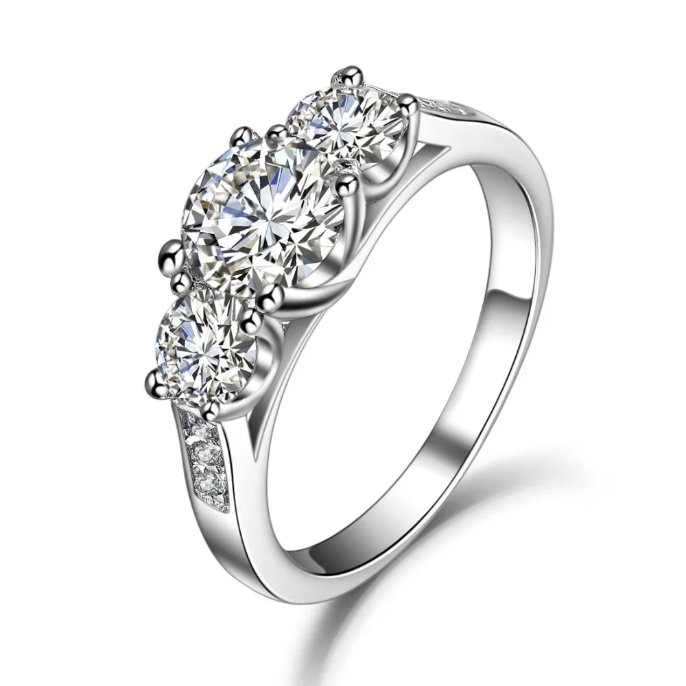 Accompanied 3 Stones 1.7CTW Test Positive Moissanite Diamond Ring WARRANTY Real 925 Sterling Silver | Украшения и аксессуары