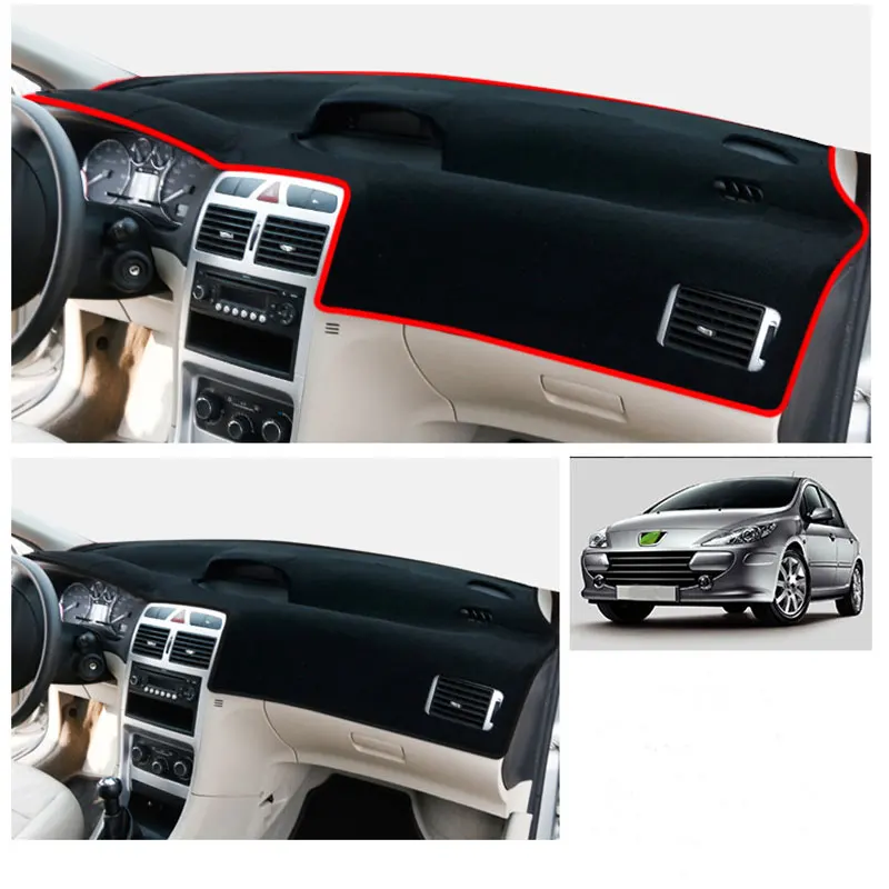 

Center console sunscreen dashboard instrument decoration non-slip silicone pad mat for peugeot 307 1pc