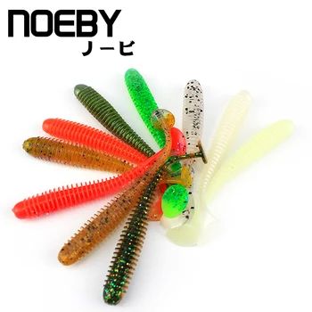 

NOEBY 6pcs/lot Soft Lure 75mm/2.5g T-Tail Fishing lures Soft Worm Japan Shad Swimbait Jig Head Fly Fishing Silicon Rubber Fish