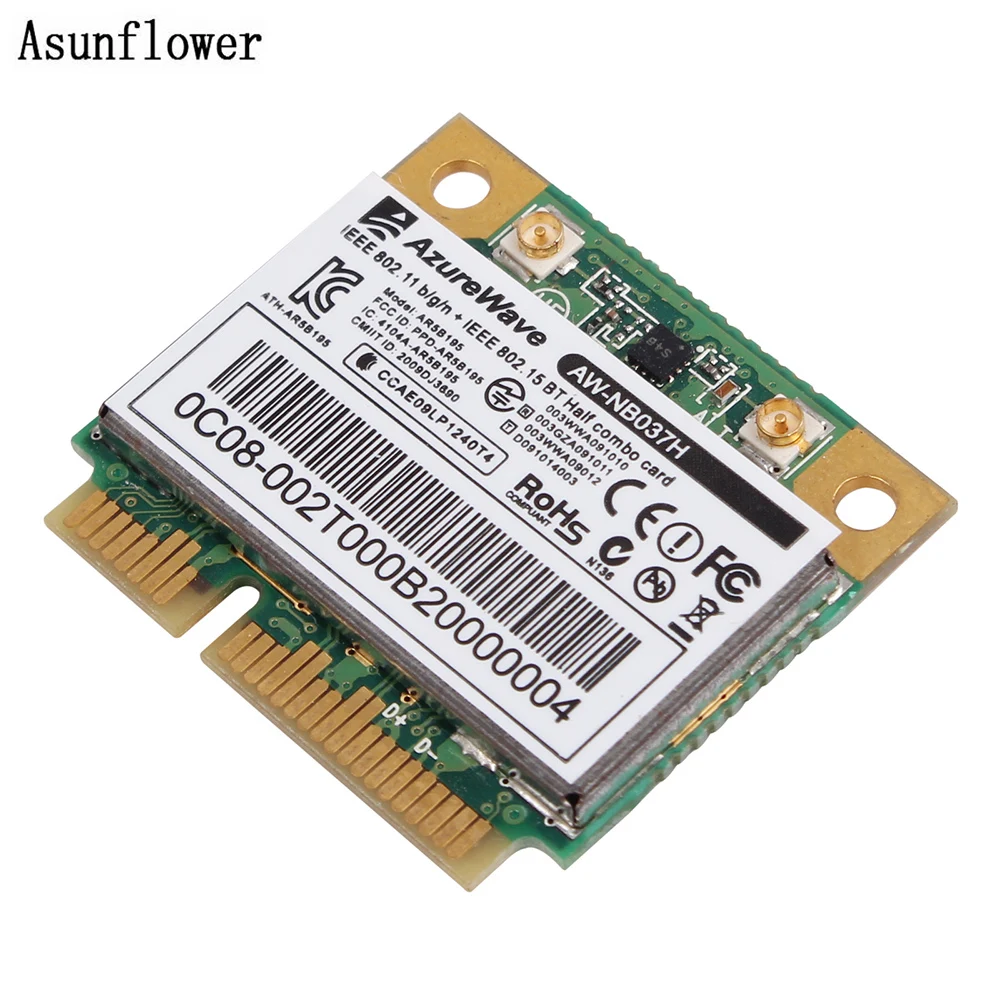 Карта AZUREWAVE беспроводная мини карта PCI E для ноутбука 802.11nbg + Bluetooth 300 Мбит/с Wi